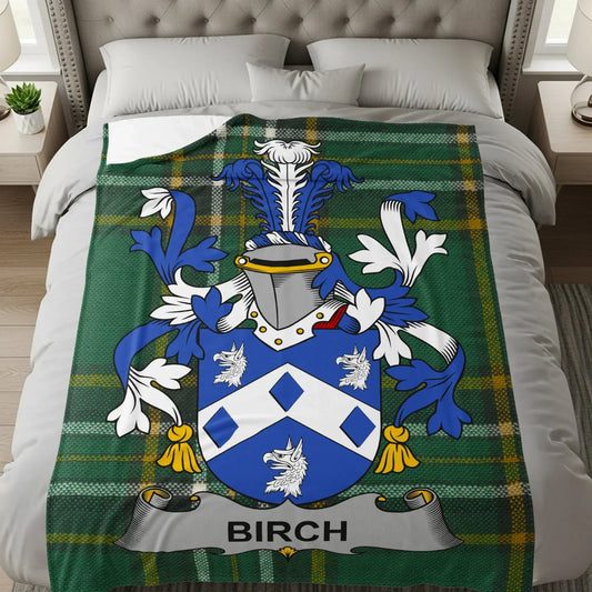 Birch Tartan Crest Plush Blanket product