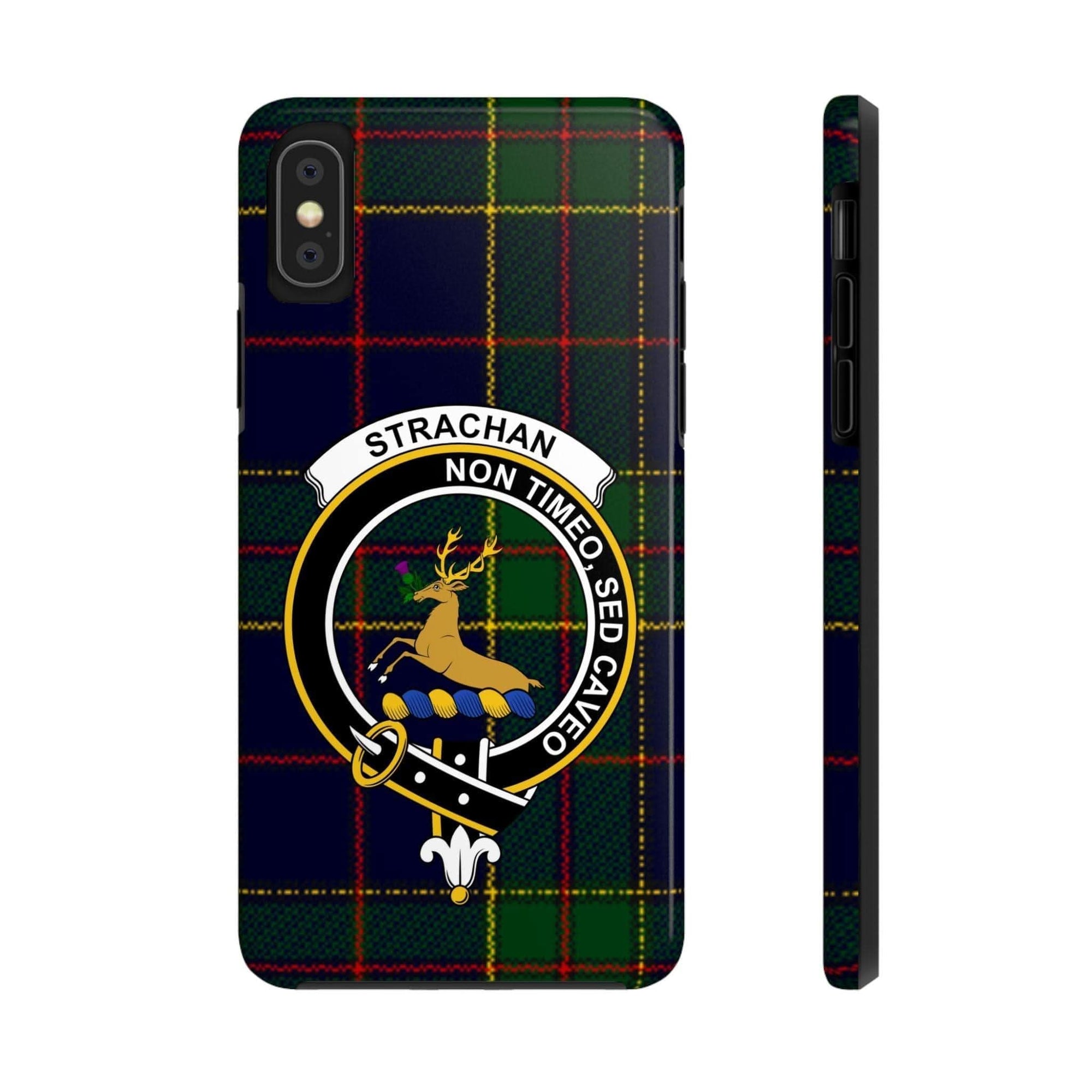Strachan Tartan Clan Non Timeo Sed Caveo Cell Phone Case - Celtic Ancestry Gifts