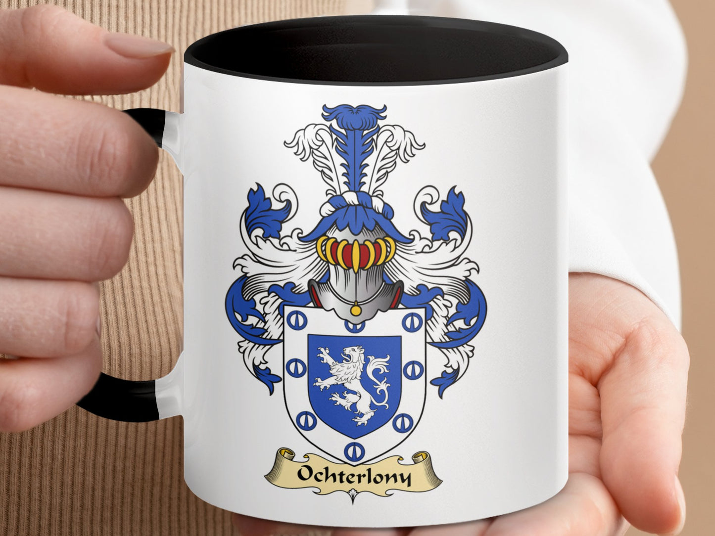 Ochterlony Scottish Clan Surname Coat of Arms Mug - Living Stone Gifts