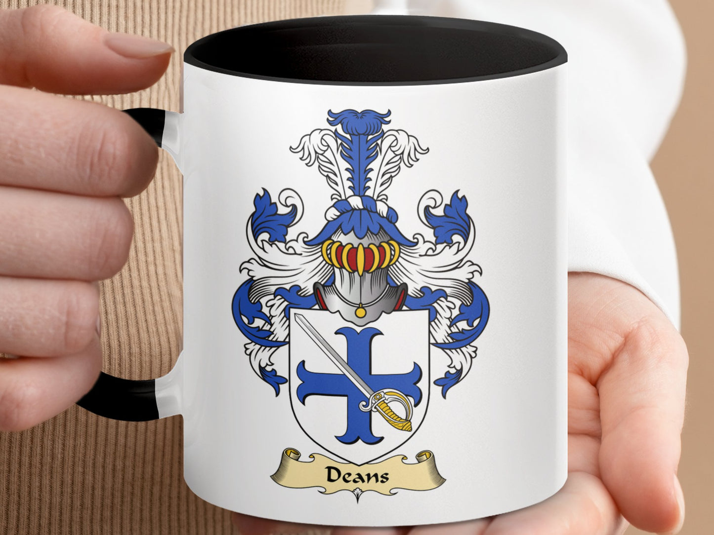 Deans Scottish Clan Coat of Arms Accent Coffee Mug - Living Stone Gifts