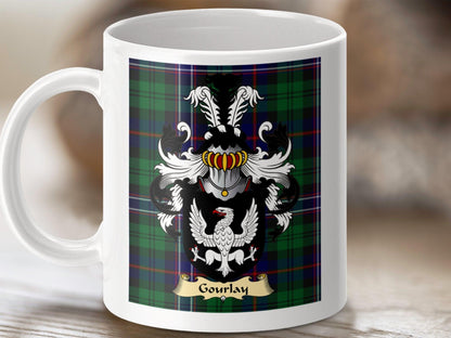 Gourlay Clan Surname Coat Of Arms Scottish Mug - Celtic Ancestry Gifts