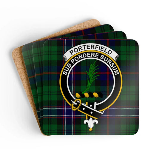 Porterfield Clan Crest Tartan Coasters product type
