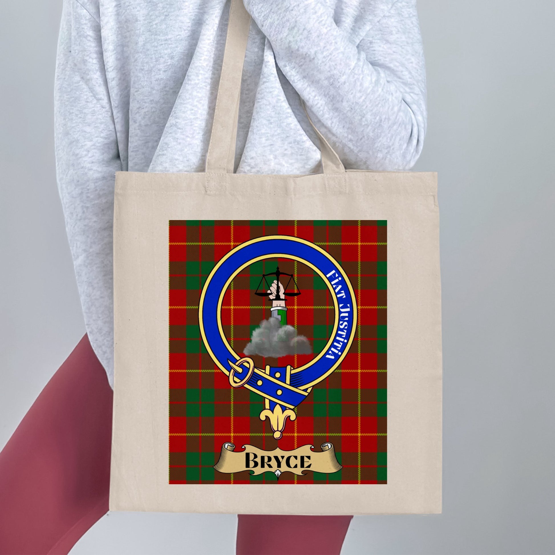 Bryce Clan Crest Scottish Tartan Design Tote Bag - Living Stone Gifts