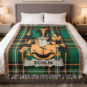 Echlin Irish Woven Blanket | Family Crest Tartan Throw