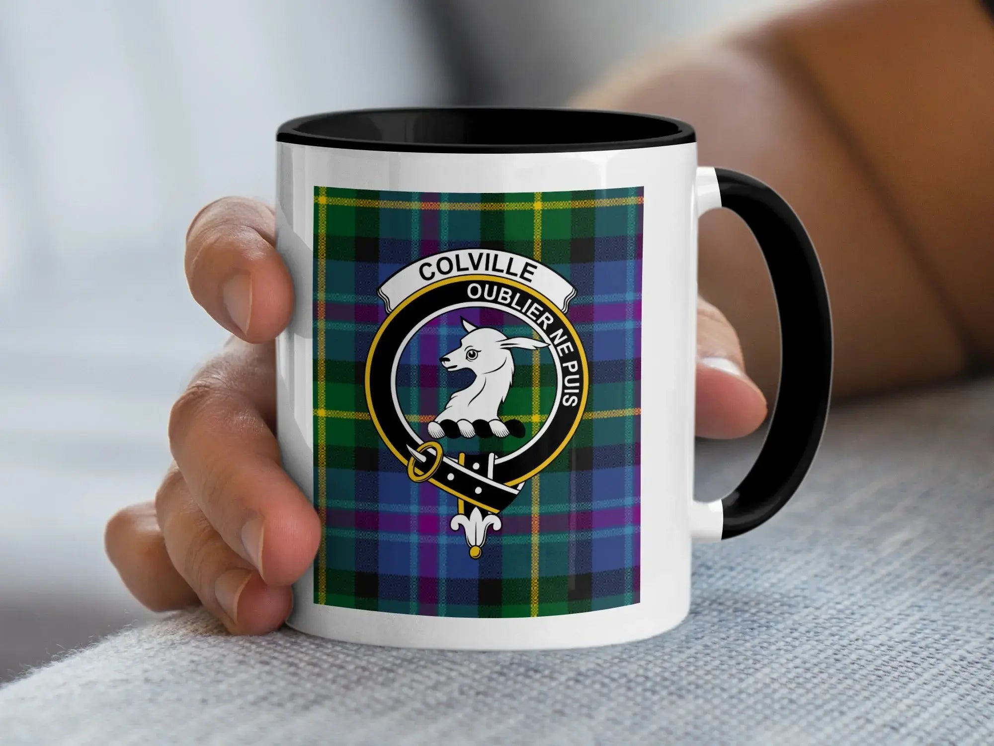 Colville Oublier Ne Puis Plaid Design Mug