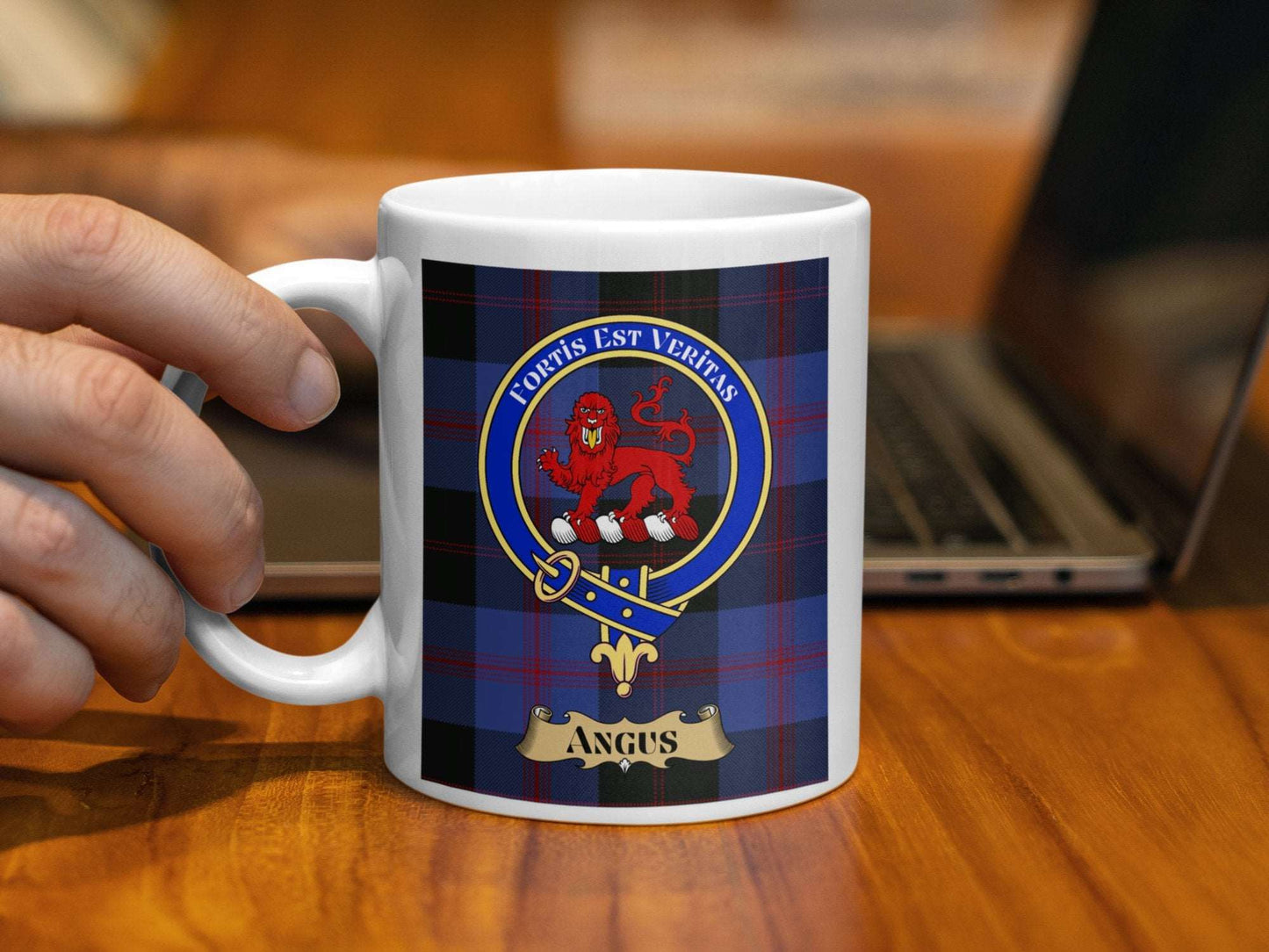 Angus Crest Plaid Design Loyalty Honor Truth Mug - Living Stone Gifts