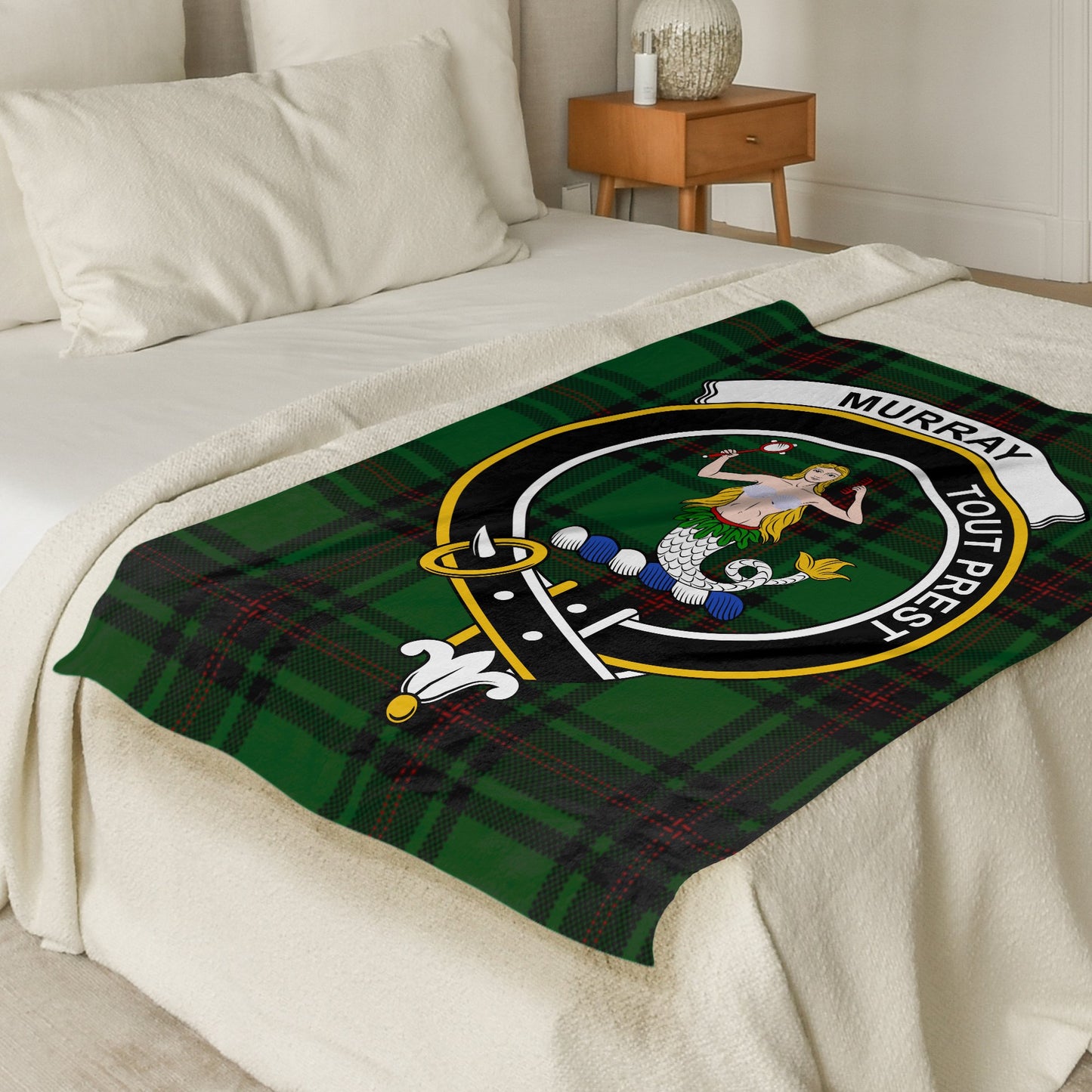 Scottish Clan Murray Tartan Throw Blanket - Living Stone Gifts