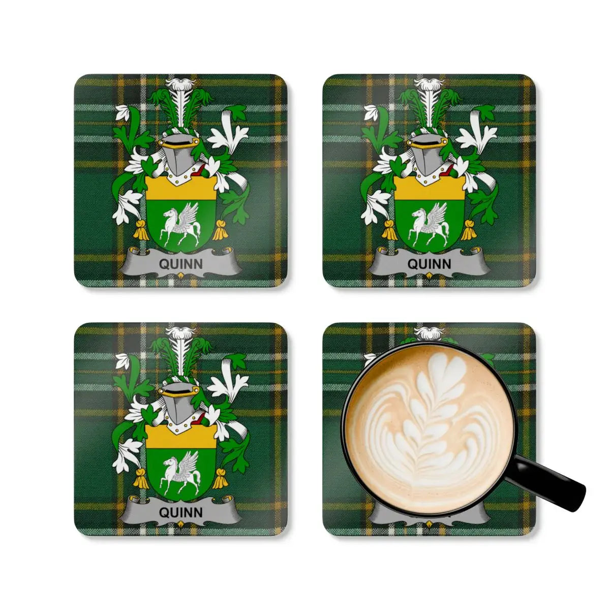 Personalized Family Crest Coasters Set Custom Product