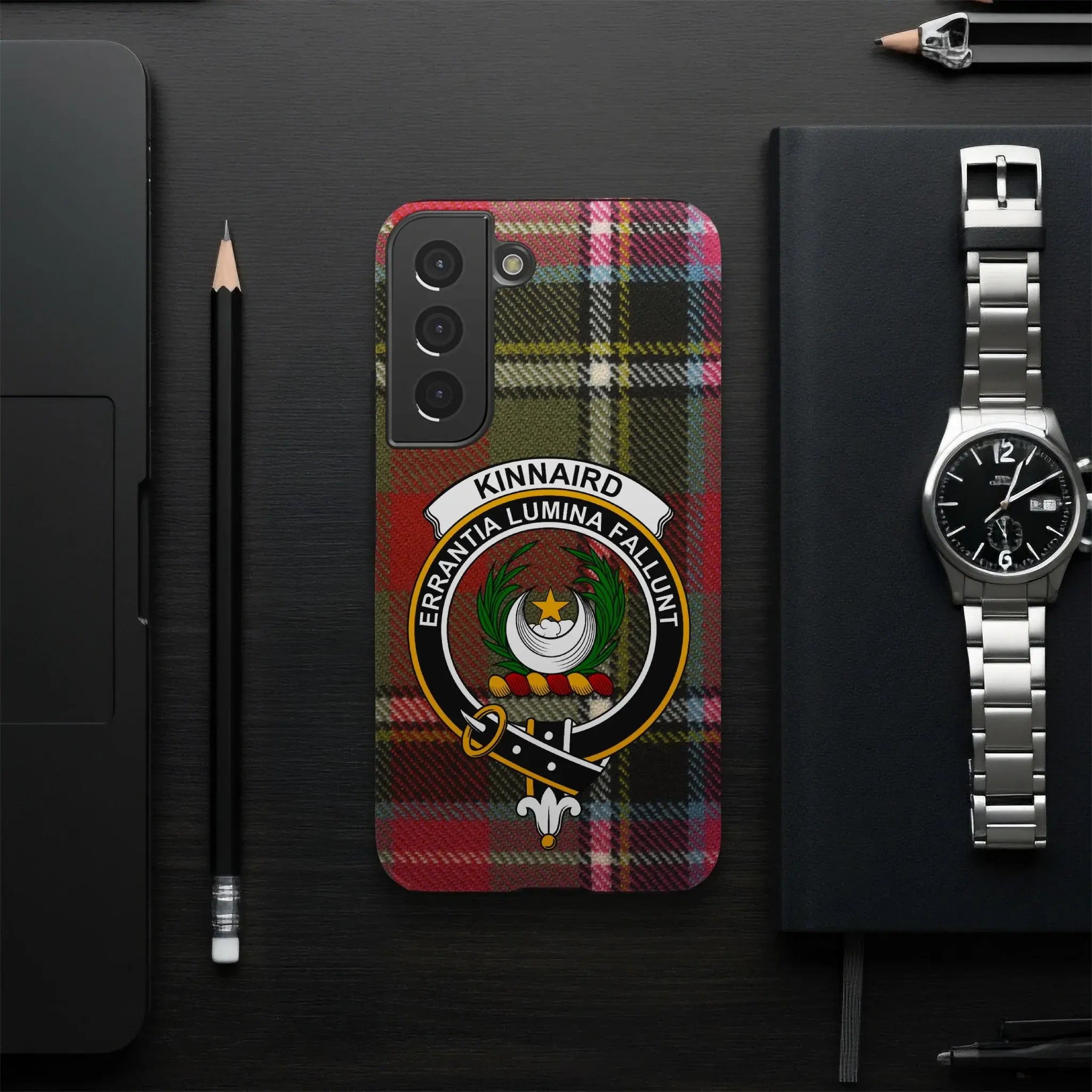 Clan Kinnaird tartan phone case — Samsung Galaxy fit, slim impact-resistant glossy case