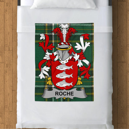 Roche Surname Irish Tartan Throw Blanket - Living Stone Gifts