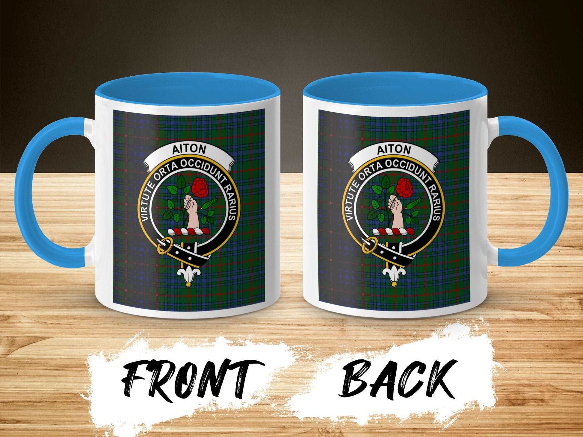 Aiton Clan Crest Tartan Design Mug - Living Stone Gifts