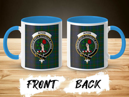 Aiton Clan Crest Tartan Design Mug - Living Stone Gifts