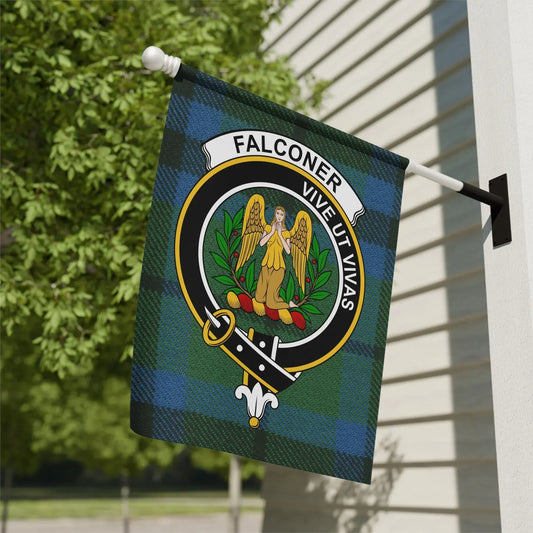 Falconer Crest Flag with Motto Design for Outdoor Product