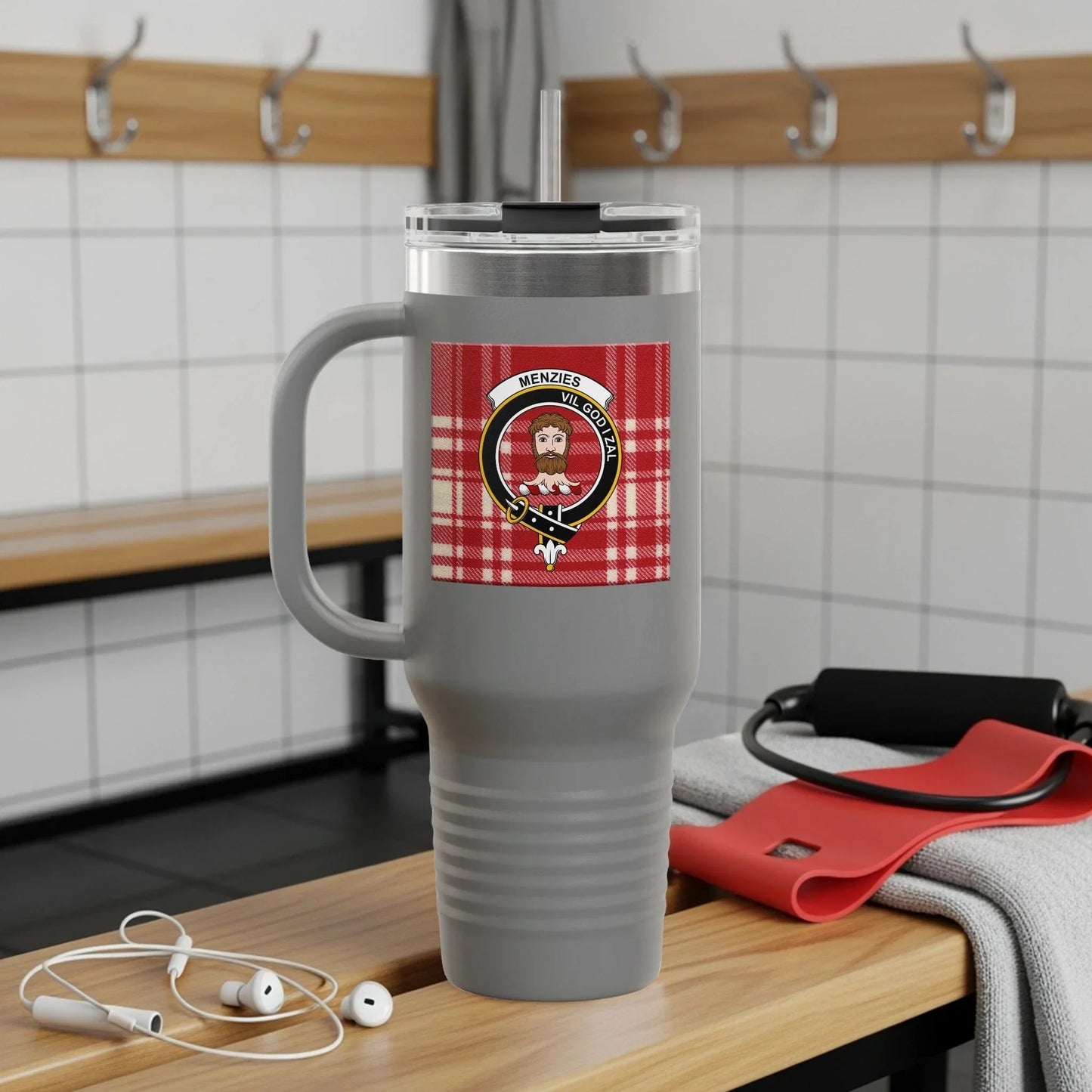 Menzies World Plaid Design Drinking Tumbler product