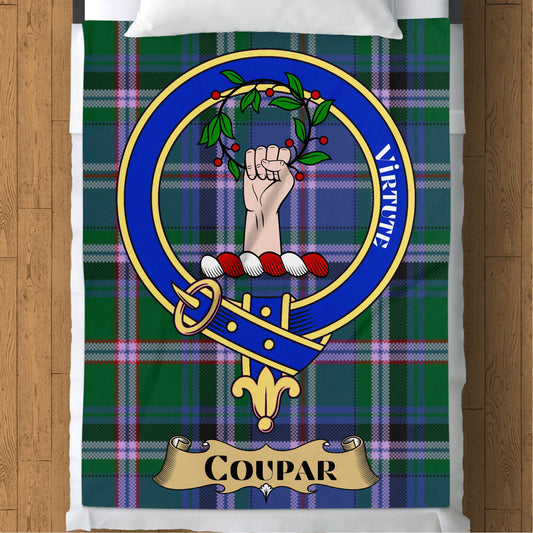 Scottish Clan Coupar Crest Tartan Throw Blanket - Living Stone Gifts