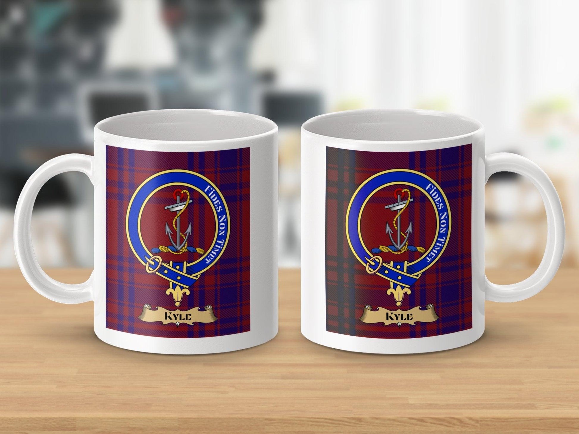 Scottish Clan Kyle Tartan Plaid Design Crest Mug - Living Stone Gifts