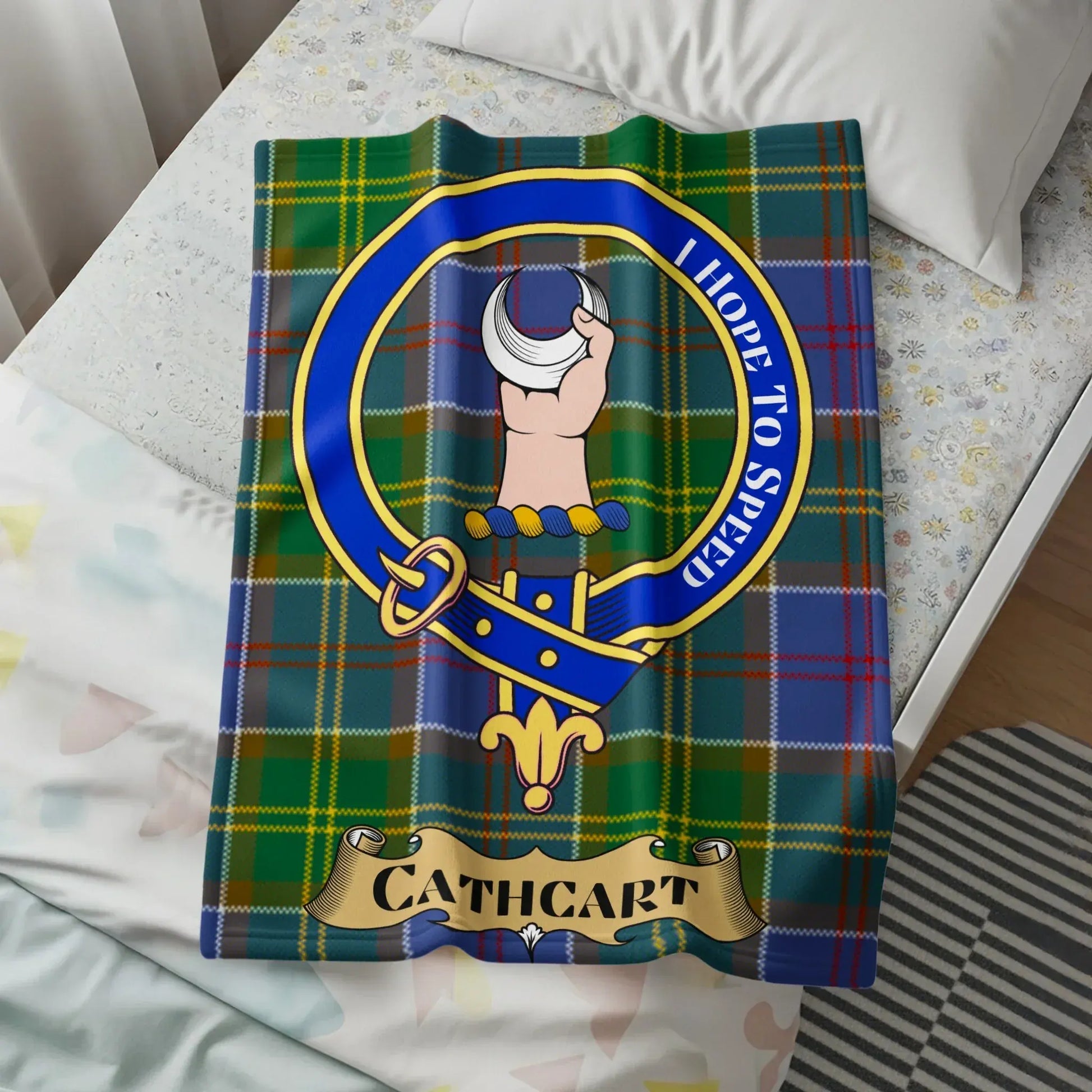 Authentic Cathcart Clan Crest Tartan Blanket product