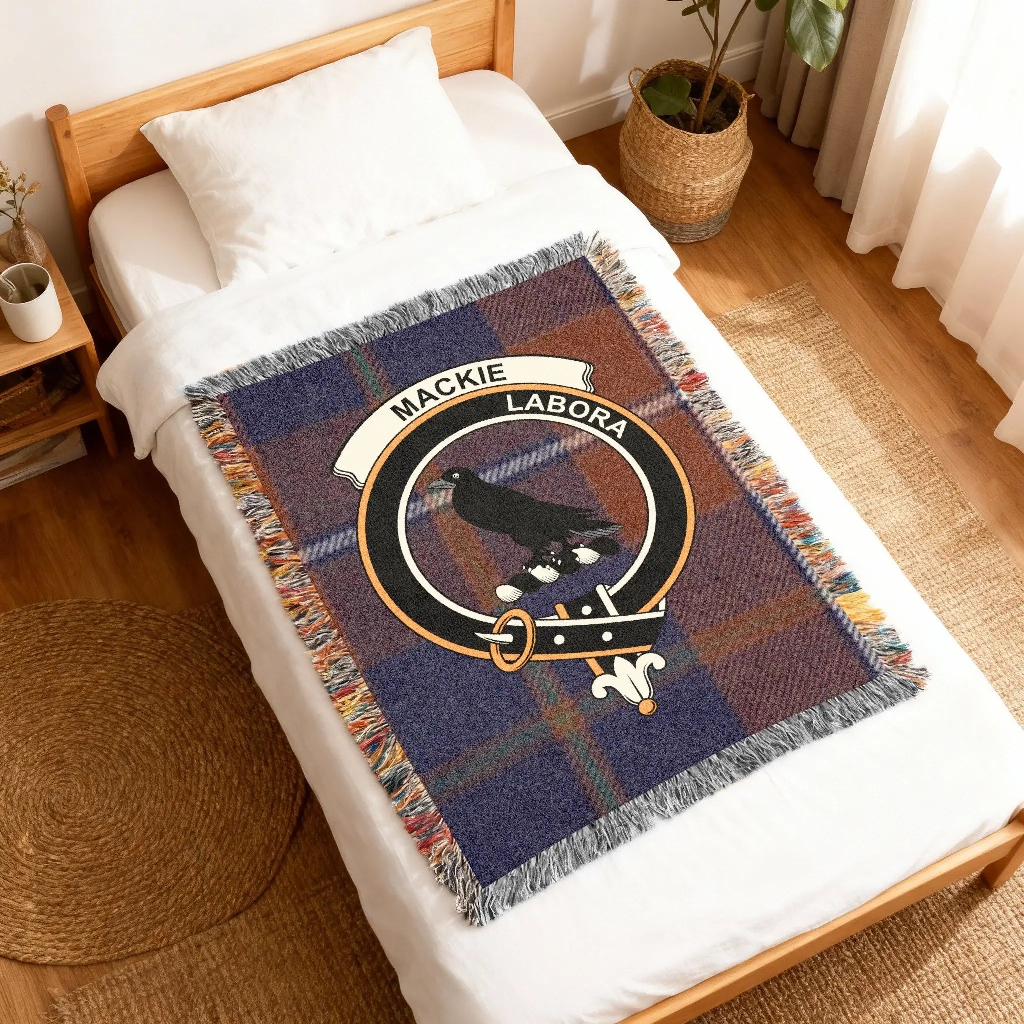 Mackie Labora Design Fringed Blanket for Home Décor