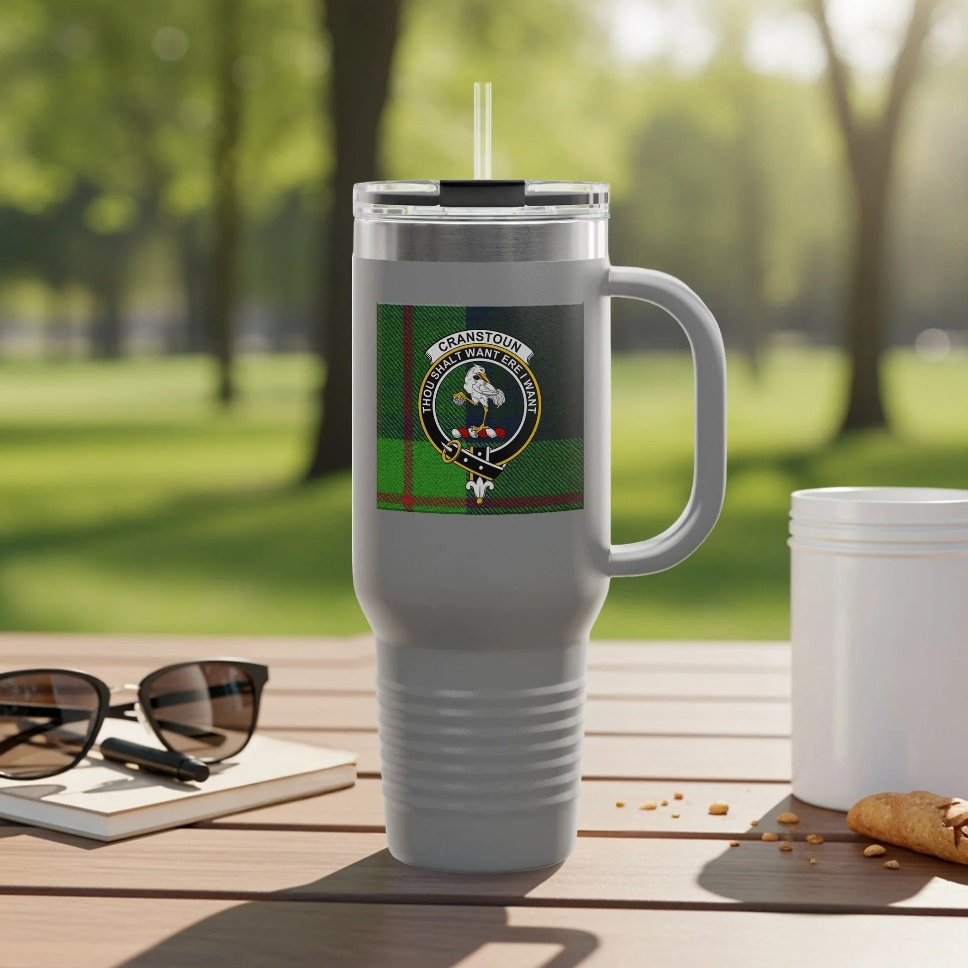Elegant Grey Travel Mug with Sheriff Department Theme product