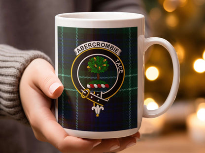 Abercrombie Clan Crest Tartan Pattern Mug - Living Stone Gifts