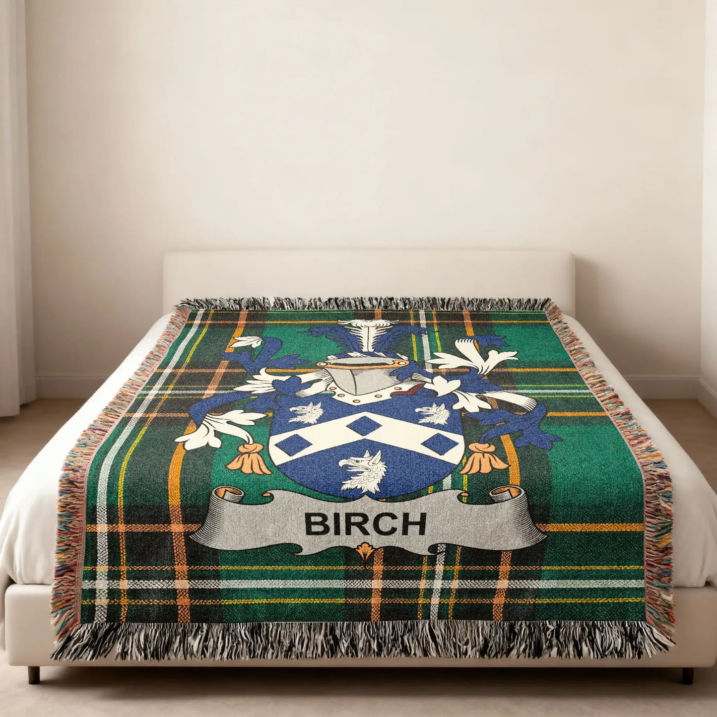 Birch Coat Arms Plaid Blanket Throw product type