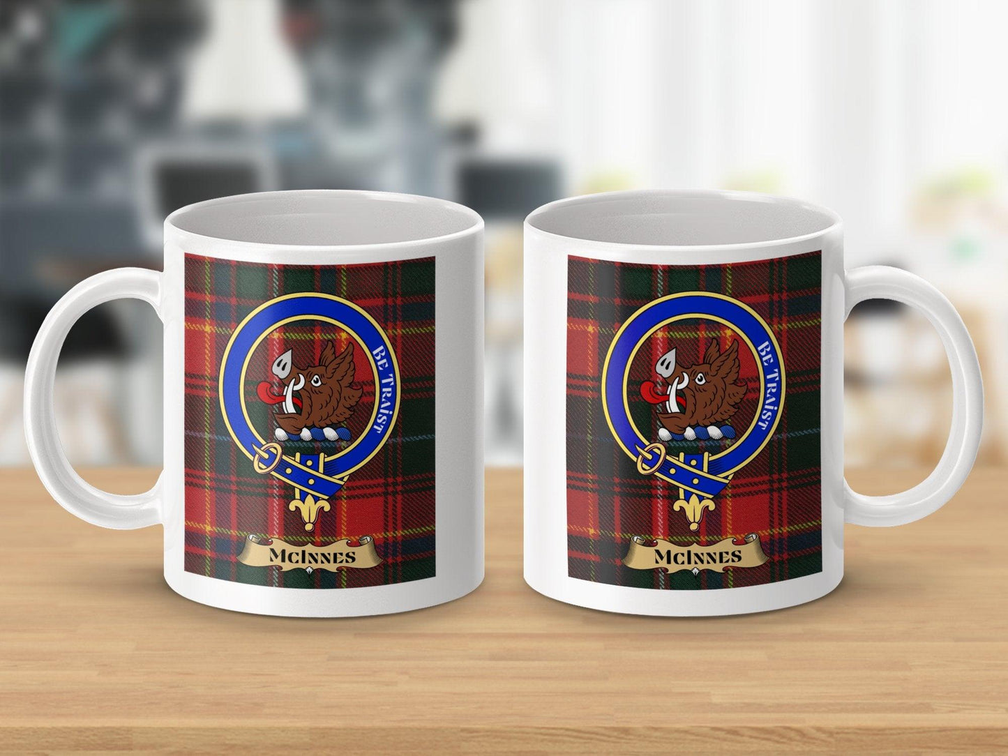 McInnes Clan Crest Scottish Tartan Plaid Design Mug - Living Stone Gifts