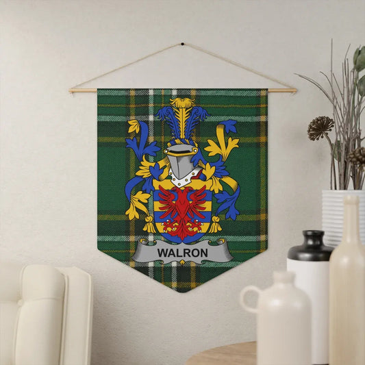 Custom Family Crest Plaid Tapestry Wall Hanging Art product type
