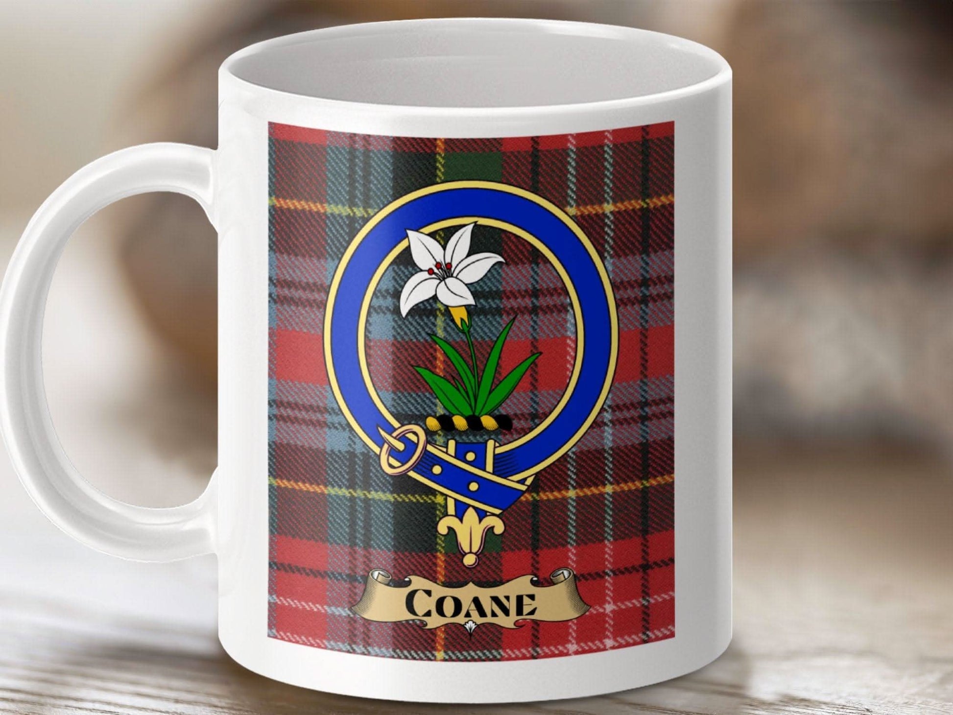 Clan Coane Family Plaid Crest Coffee Mug product