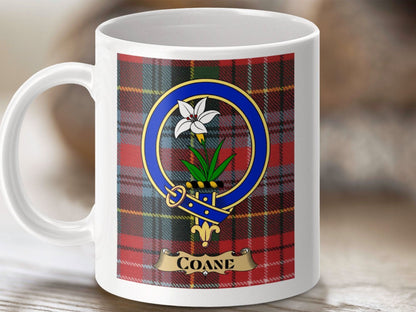 Clan Coane Family Plaid Crest Coffee Mug product