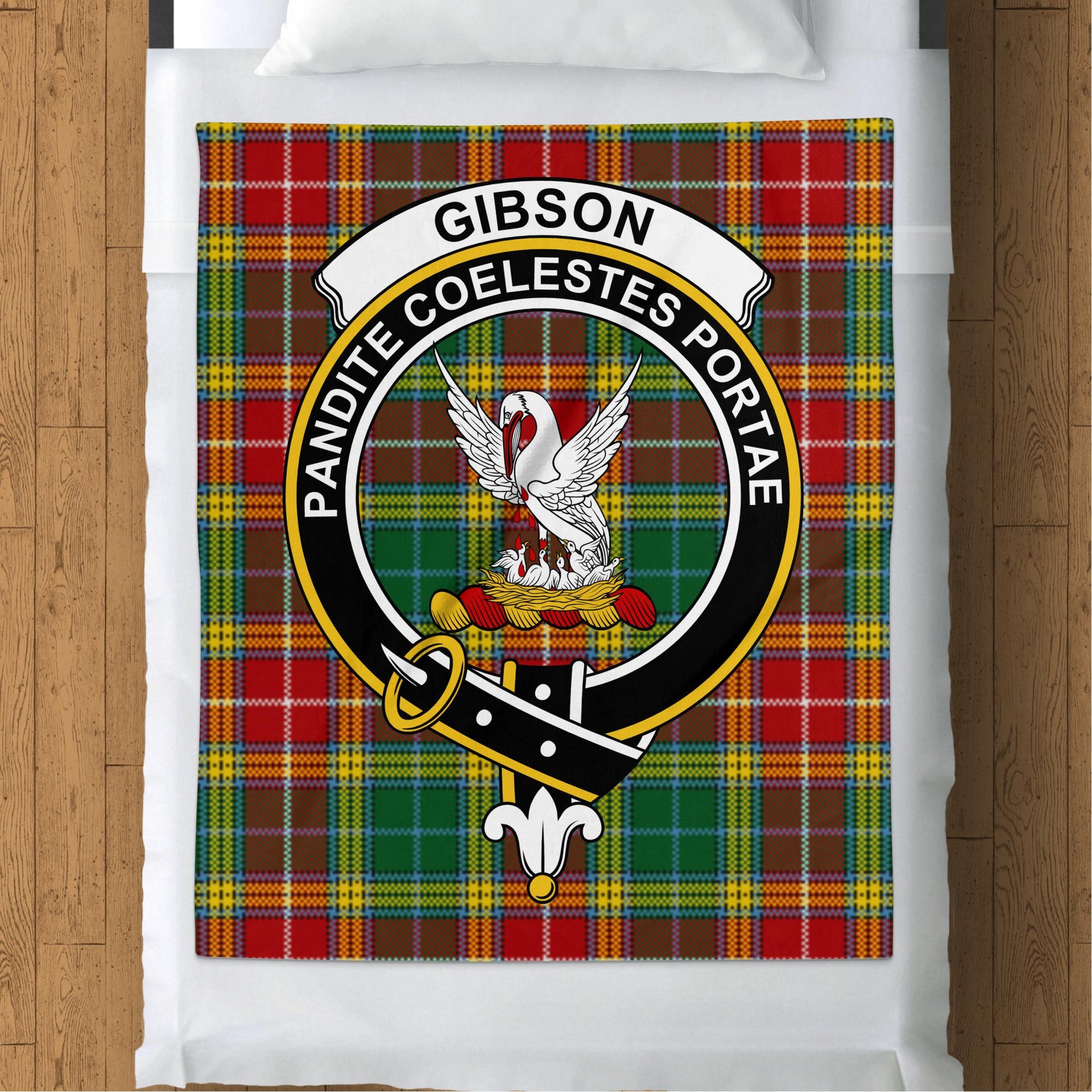 Scottish Clan Gibson Crest Tartan Blanket - Living Stone Gifts