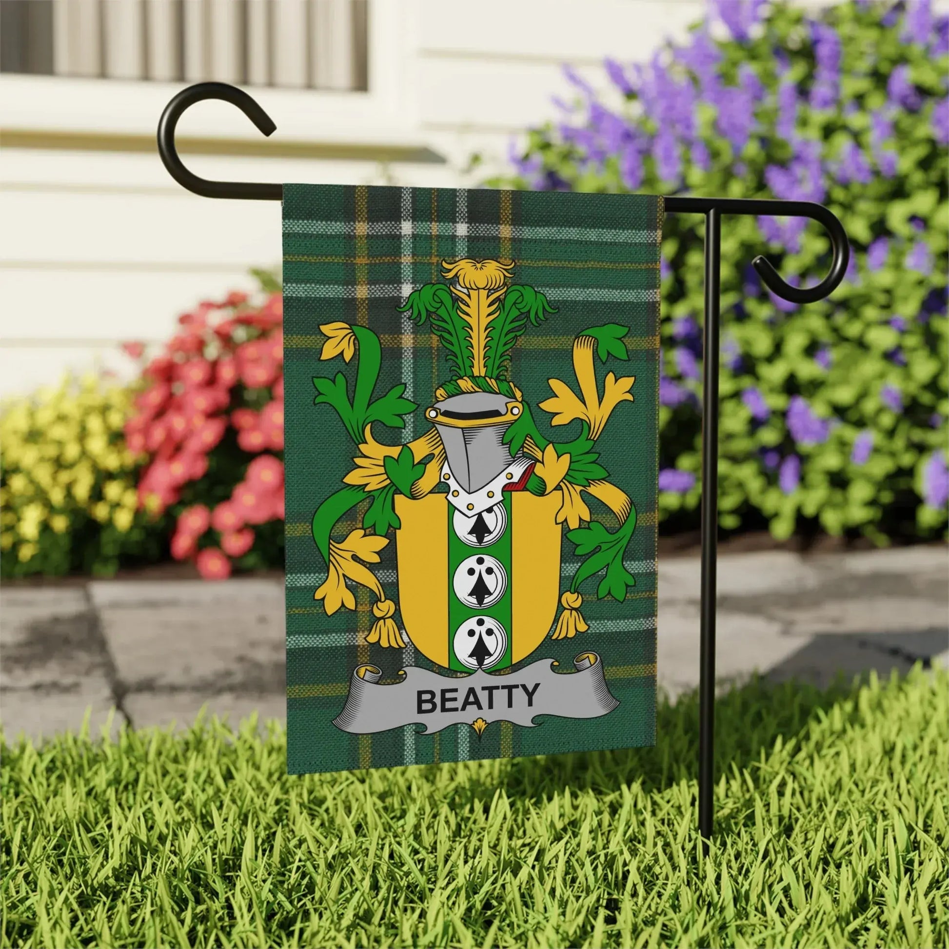 Family Crest with Name Garden Flag Product