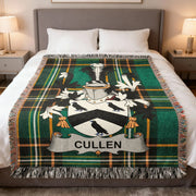 Cullen Irish Woven Blanket | Leinster Holly Family Crest Throw