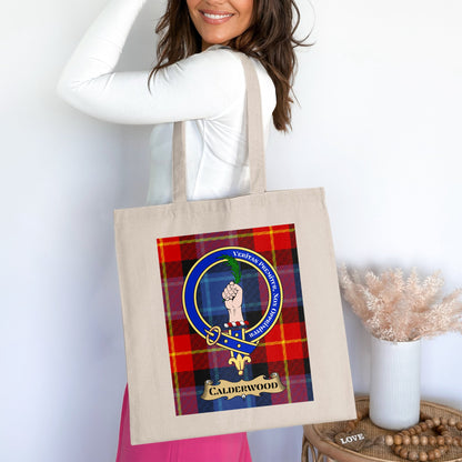 Calderwood clan scottish tartan Tote Bag - Living Stone Gifts