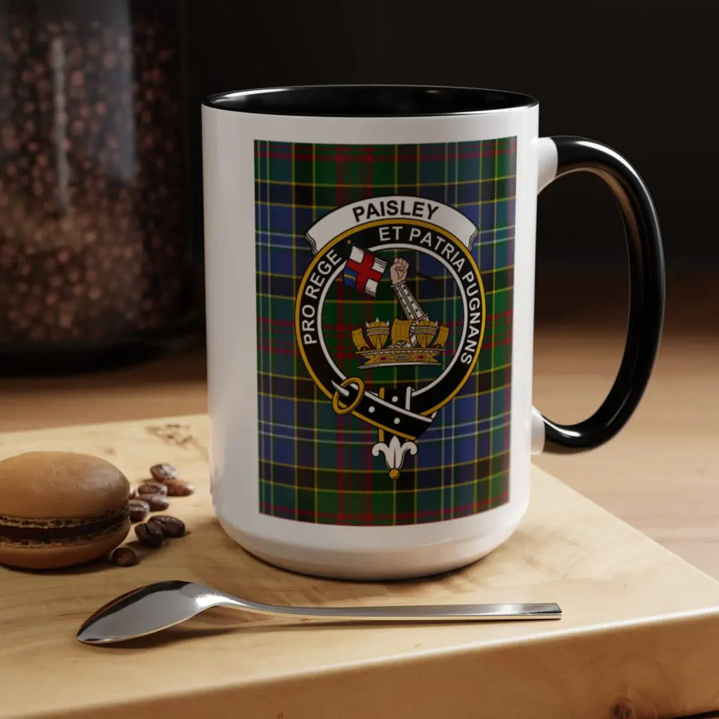 Paisley Tartan Crest Coffee Mug for Clan Enthusiasts