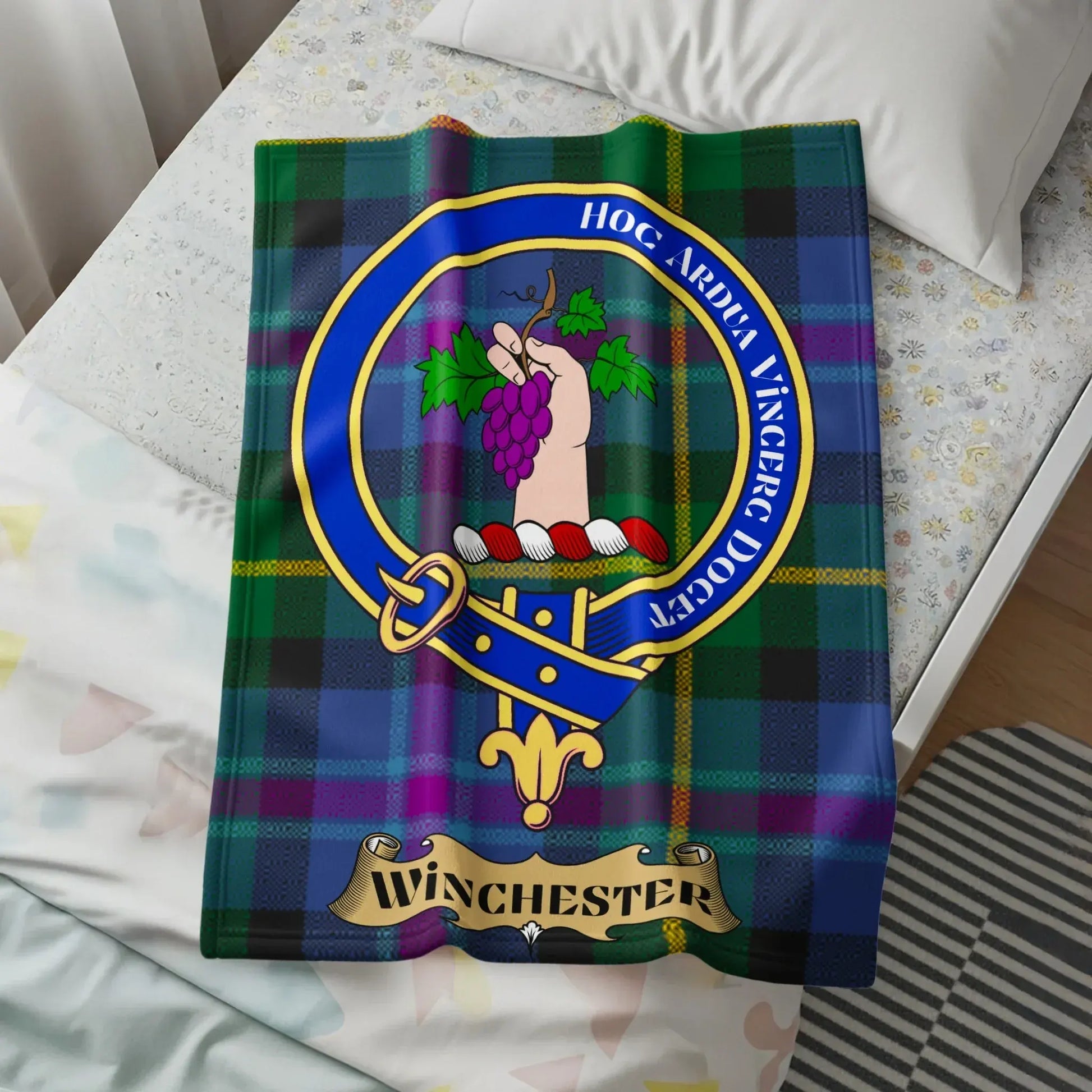 Winchester Blue and Green Tartan Blanket product
