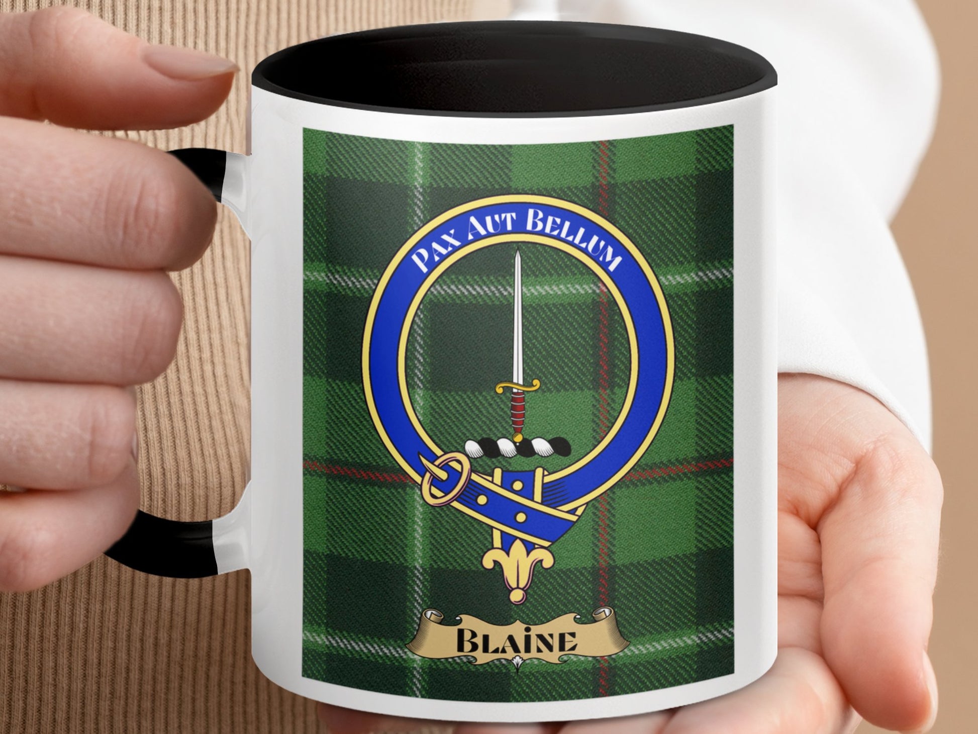 Traditional Scottish Thistle Design Clan Blaine Mug - Living Stone Gifts