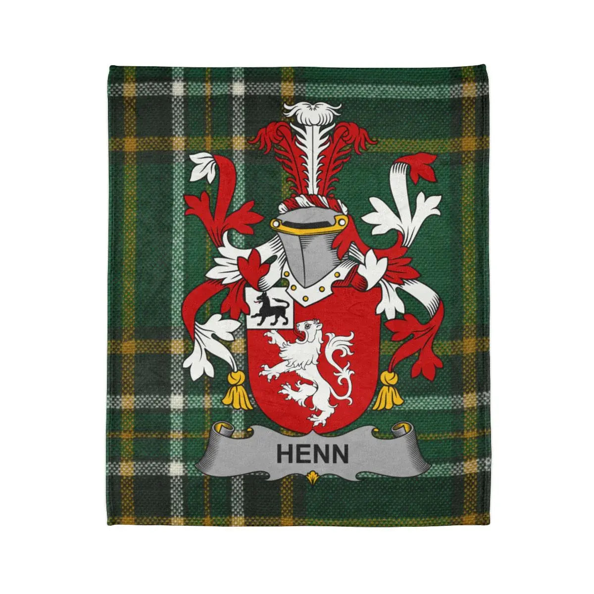Personalized Henn Family Crest Tartan Blanket product type