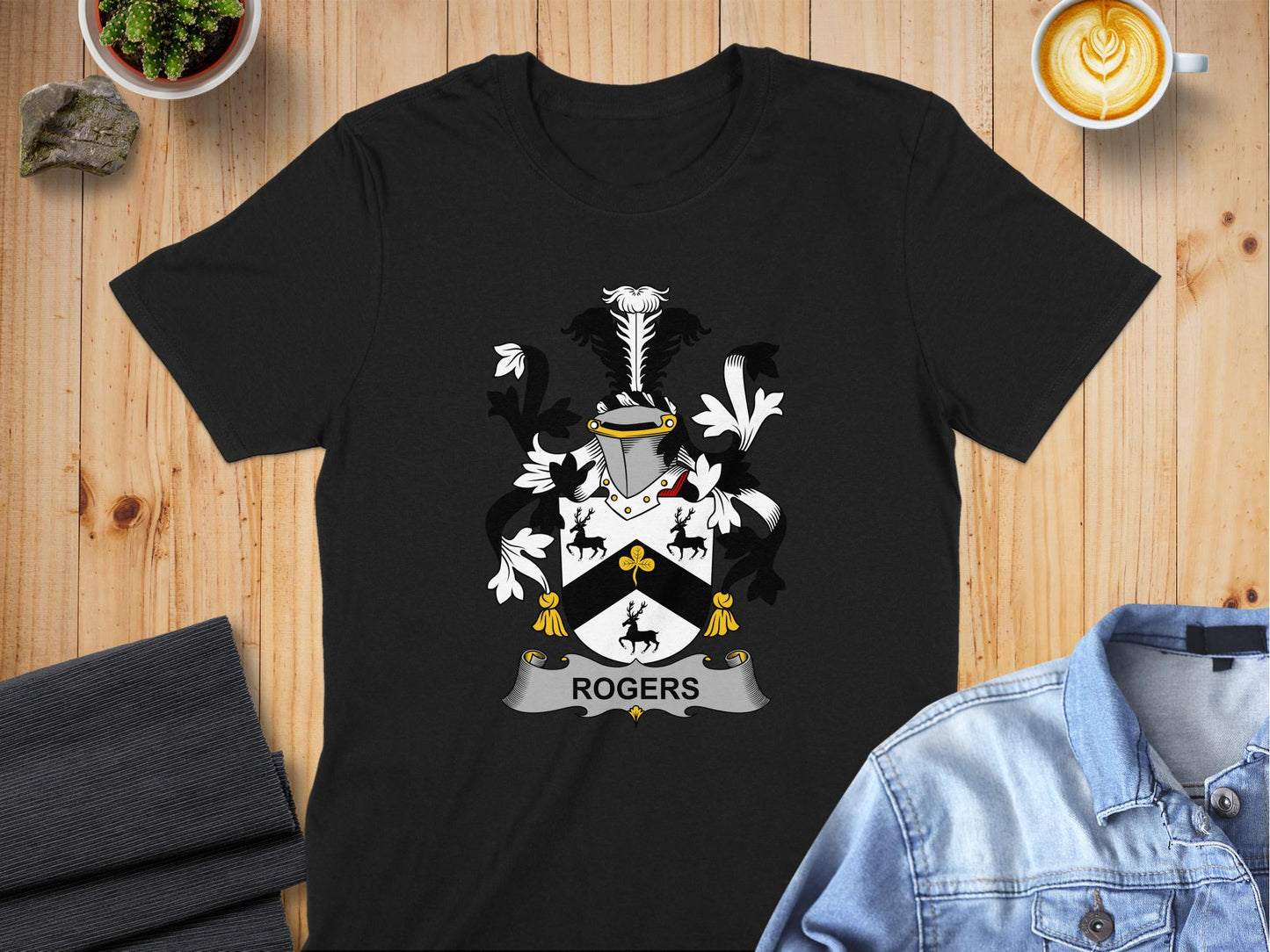 Rogers Heritage Family Crest Design T-Shirt - Living Stone Gifts