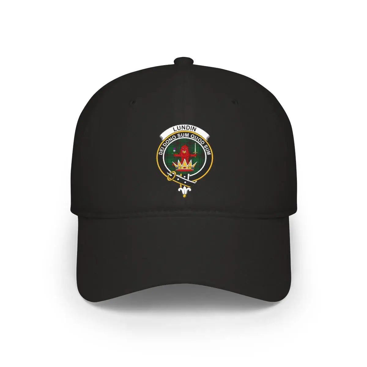 Lundin Crest Black Baseball Cap with Embroidered Design