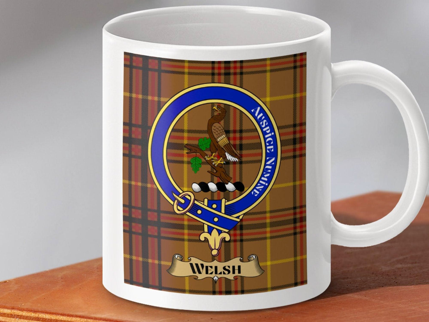 Plaid Crest Welsh Design Mug Authentic Clan Product