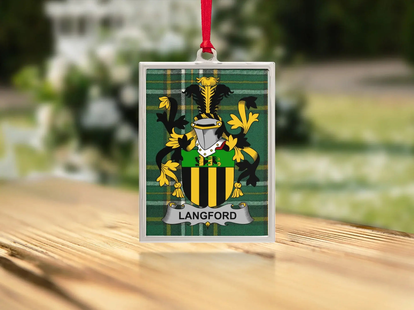 Langford Family Crest Rectangular Acrylic Ornament product