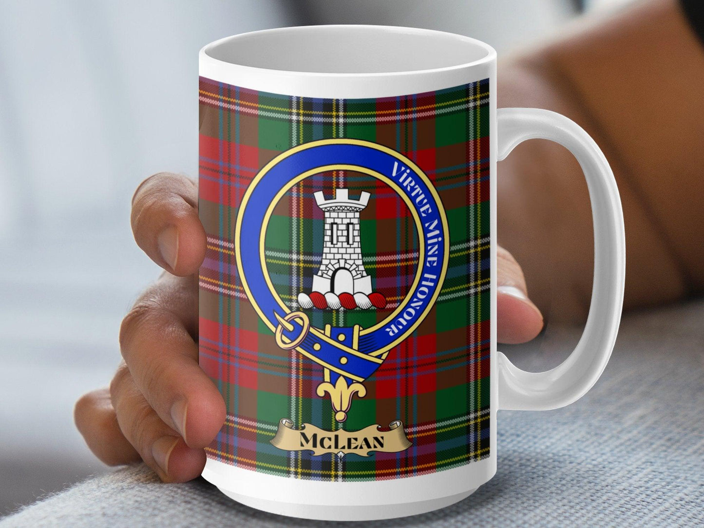 McLean Tartan Crest Clan Plaid Gift Mug - Living Stone Gifts