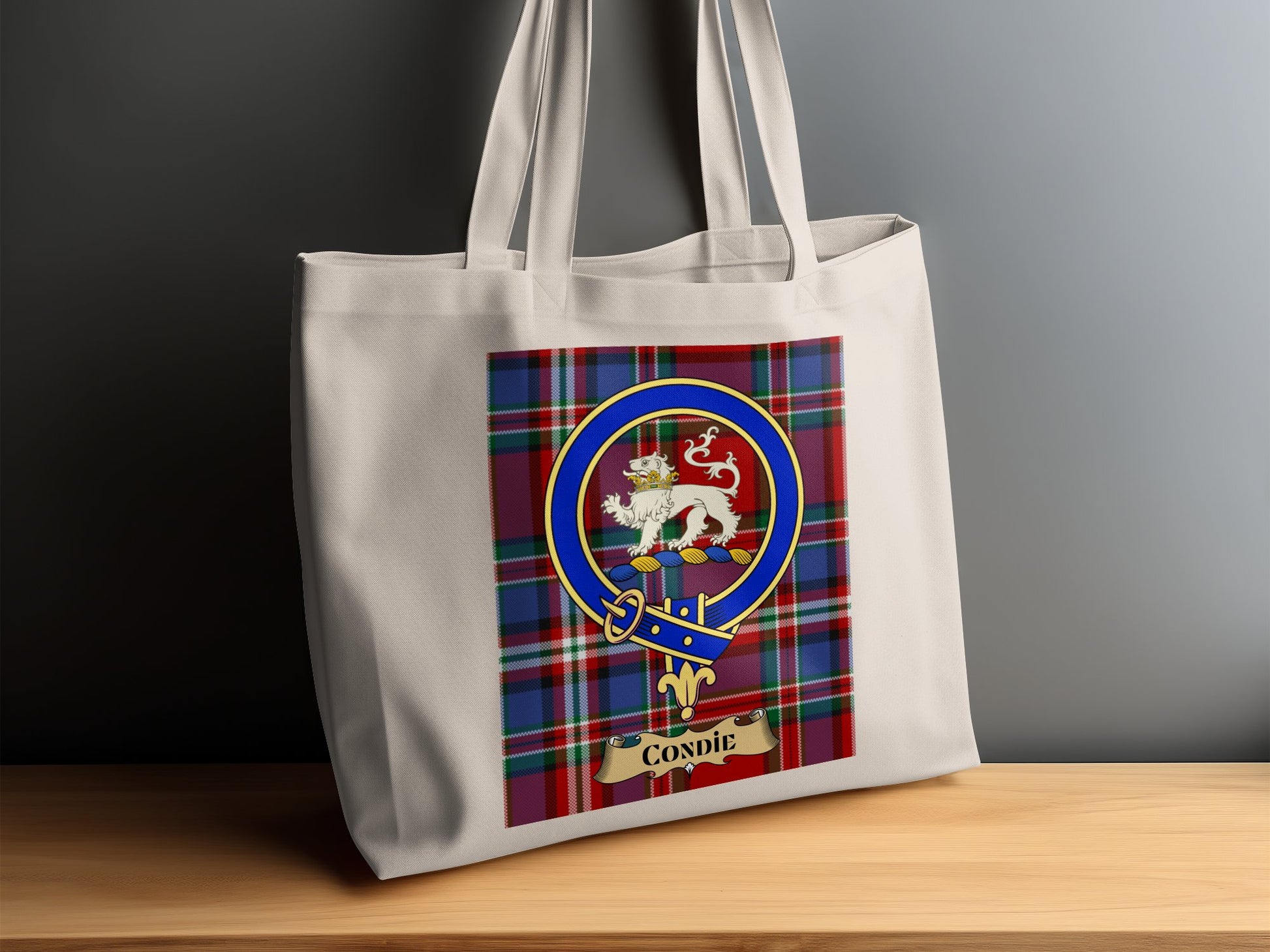 Condie Scottish Clan Crest Tartan Tote Bag - Living Stone Gifts