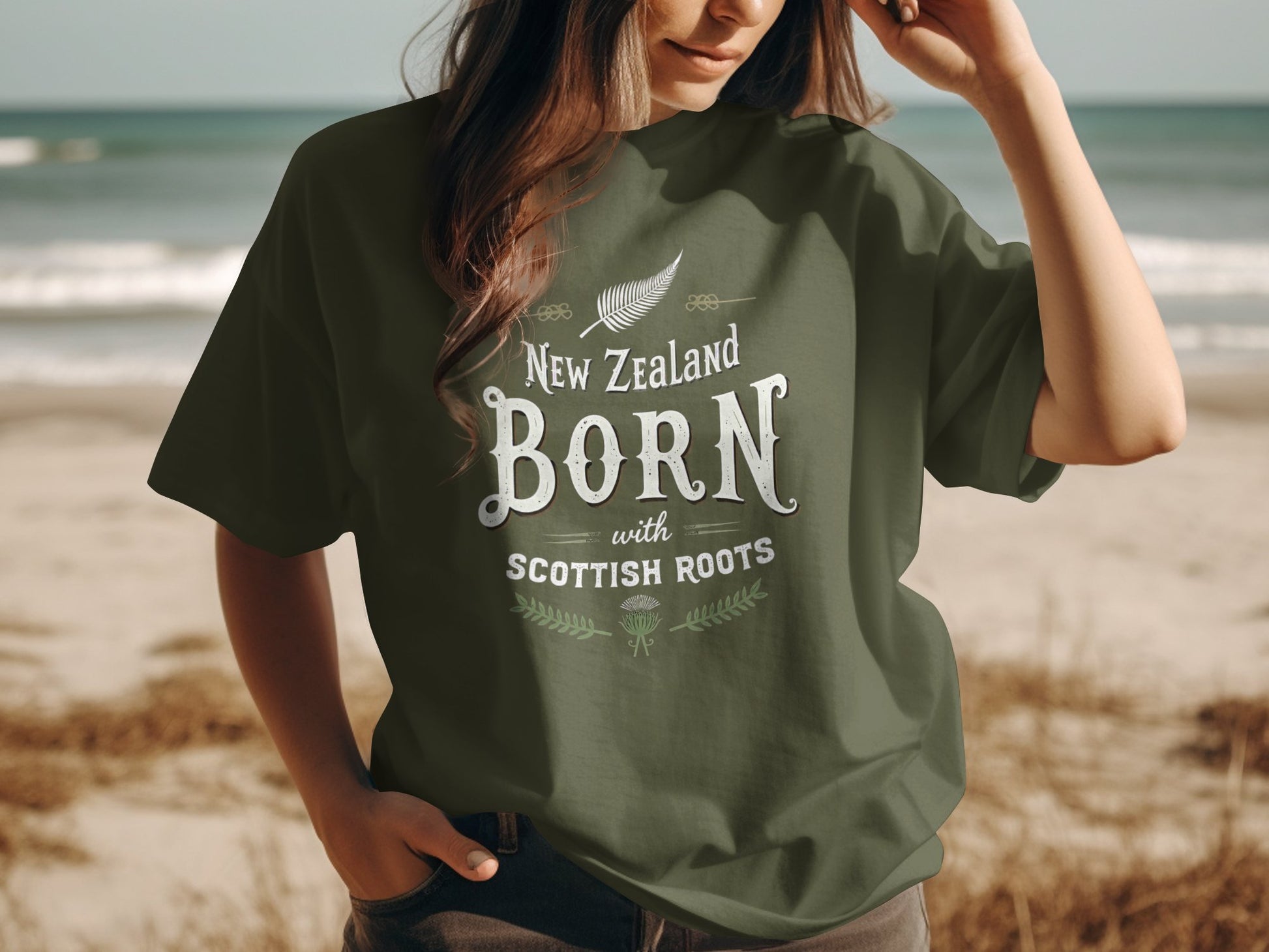 New Zealand Born with Scottish Roots T-Shirt - Living Stone Gifts