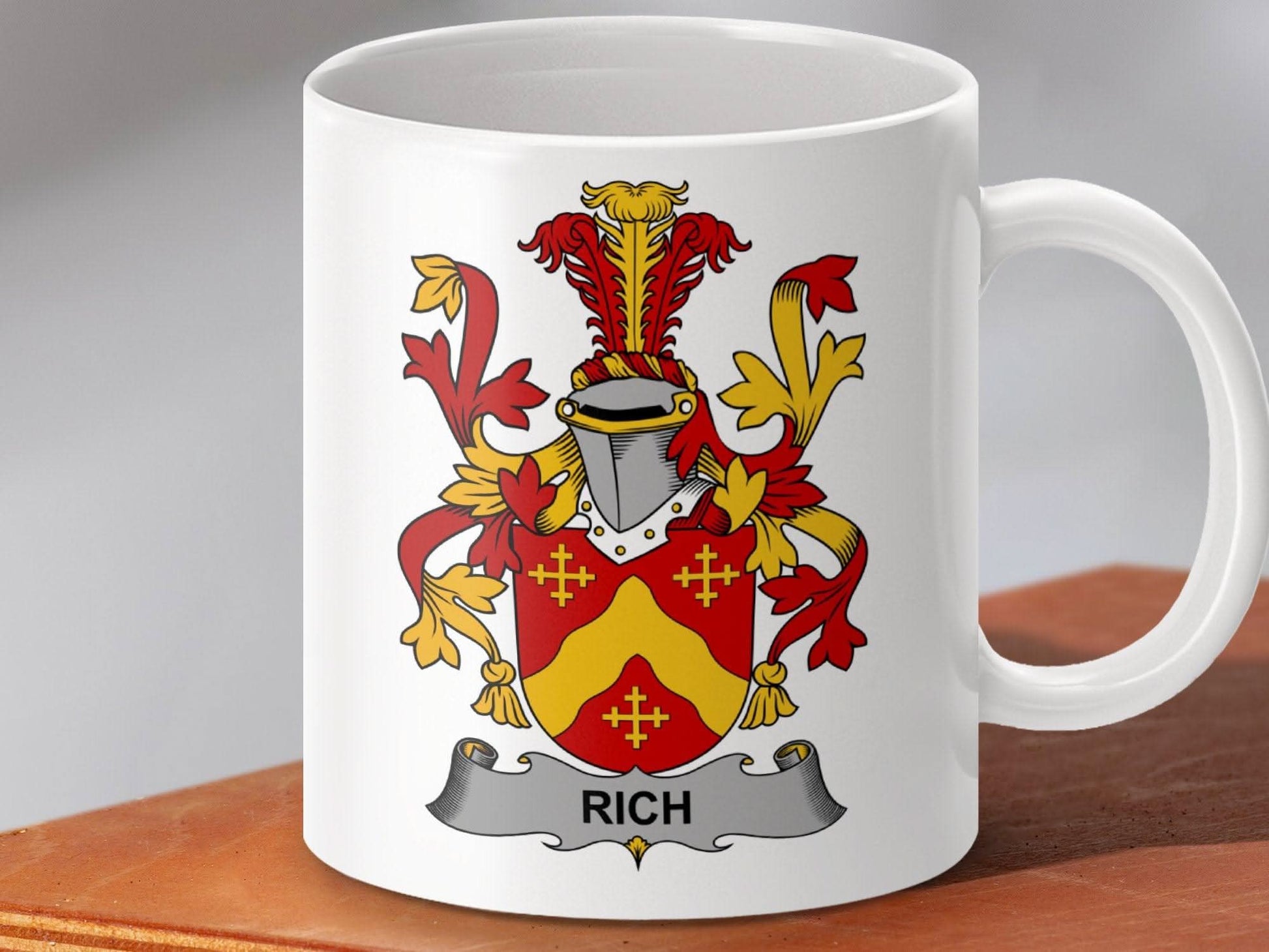 Rich Surname Family Crest Mug - Celtic Ancestry Gifts