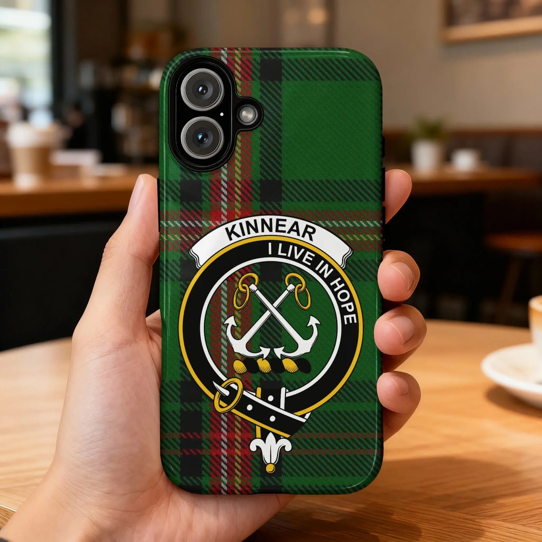 Kinnear Tartan I Live in Hope Phone Case Product