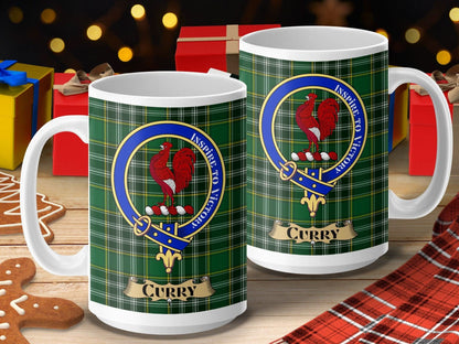 Curry Family Crest Tartan Pattern Mug product