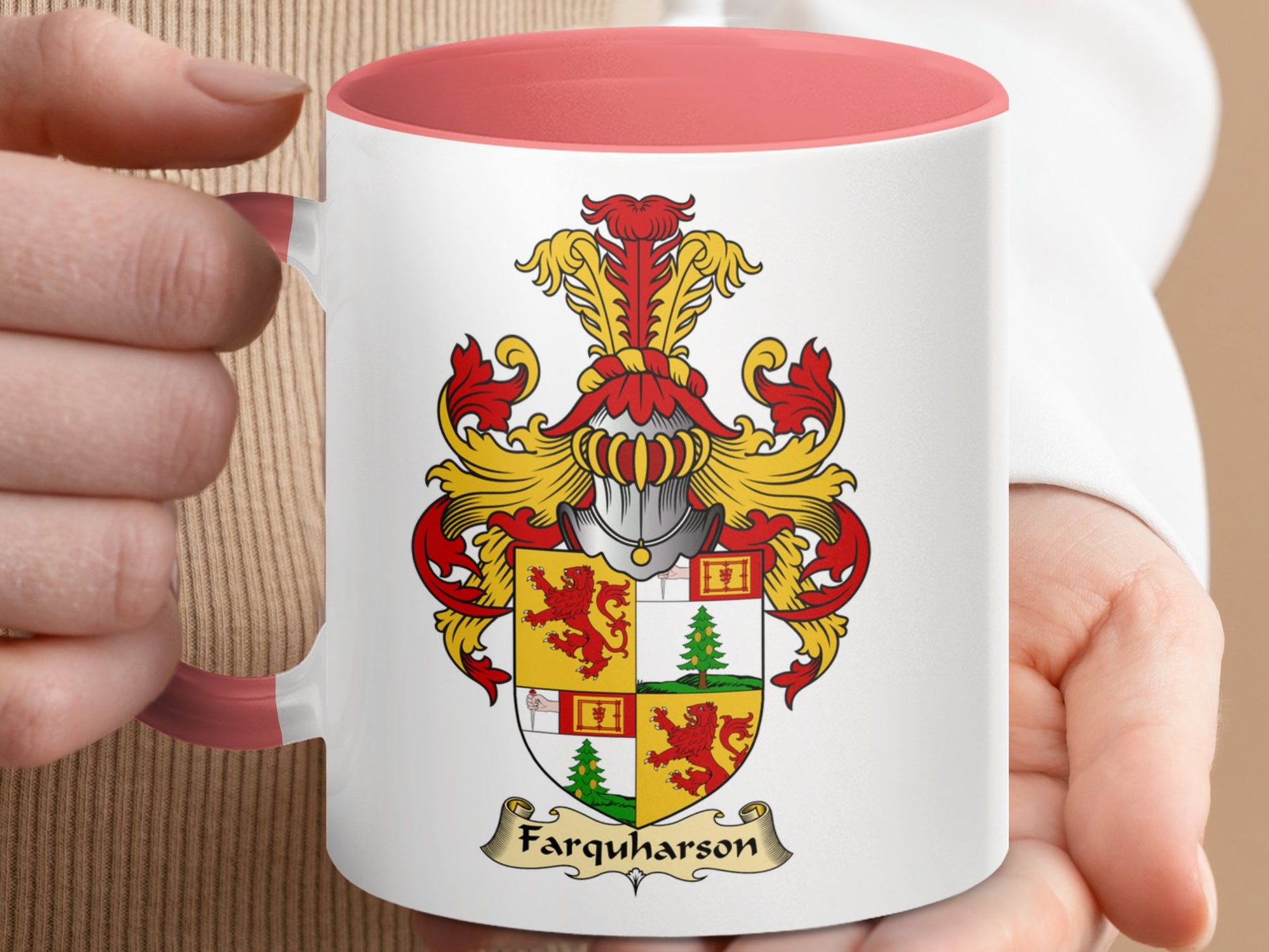 Farquharson Scottish Clan Coat of Arms Accent Coffee Mug - Living Stone Gifts