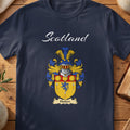 Hutton Scottish family shield T-shirt in Navy