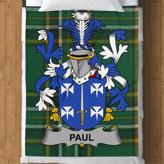 Paul Surname Irish Tartan Throw Blanket - Living Stone Gifts